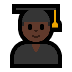 👨🏿‍🎓 man student: dark skin tone display on Windows